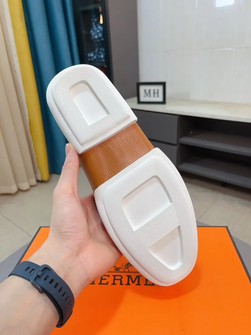 Men's shoes 💰458🌹🌹Niuli "HERMES" Hermès business leather shoes, original factory configuration, original imported cowhide upper + luxury hardware logo + fully imported original customized cowhide lining, sole: rubber wear-resistant outsole, difficult craftsmanship, original factory follow-up goods, 🔍🔍high quality code number: 38-44 45 can be customized